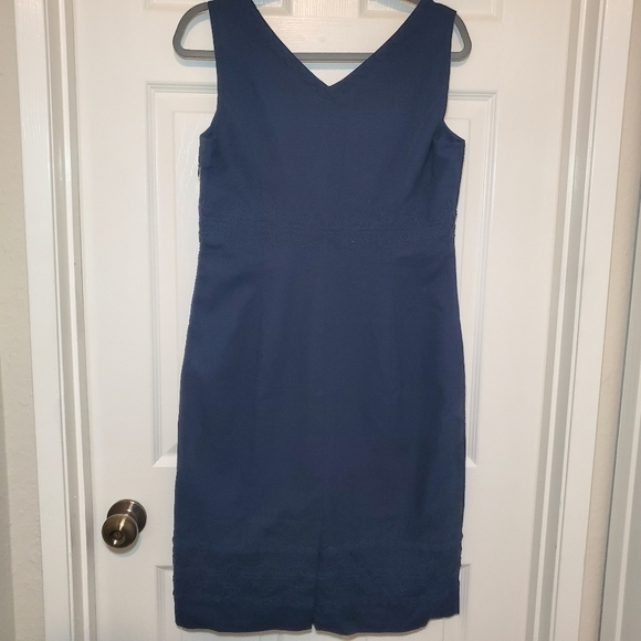 Boden Navy Seville Embroidered Dress 8R Cotton - Picture 7 of 13